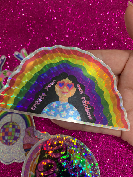 Create Your Own Rainbow prismatic sticker
