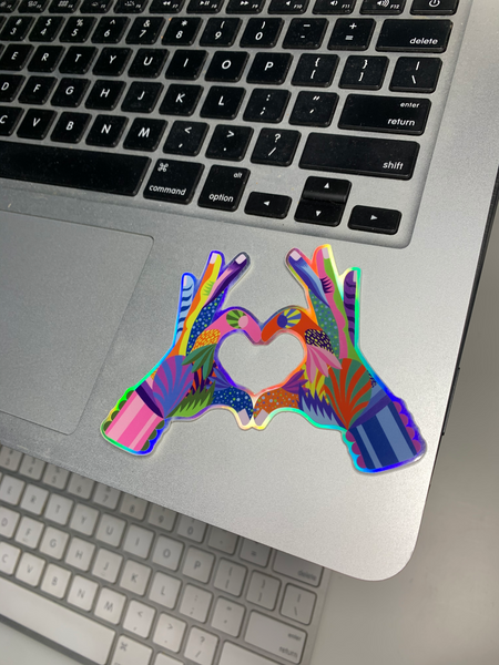 Heart holographic sticker