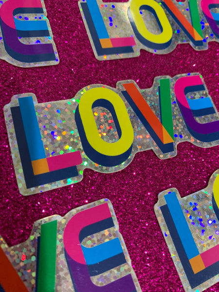 LOVE glitter sticker