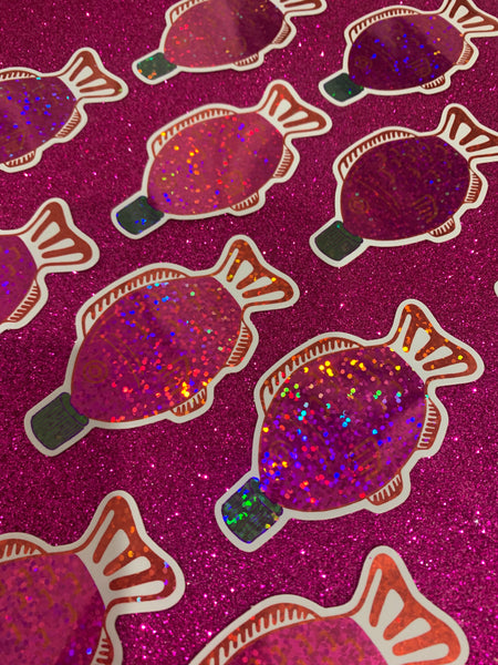 Soy Sauce Fish glitter stickers
