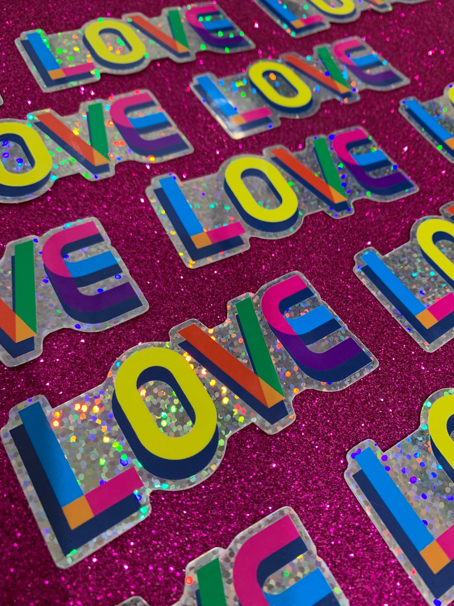 LOVE glitter sticker