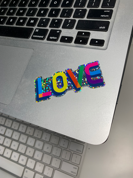 LOVE glitter sticker