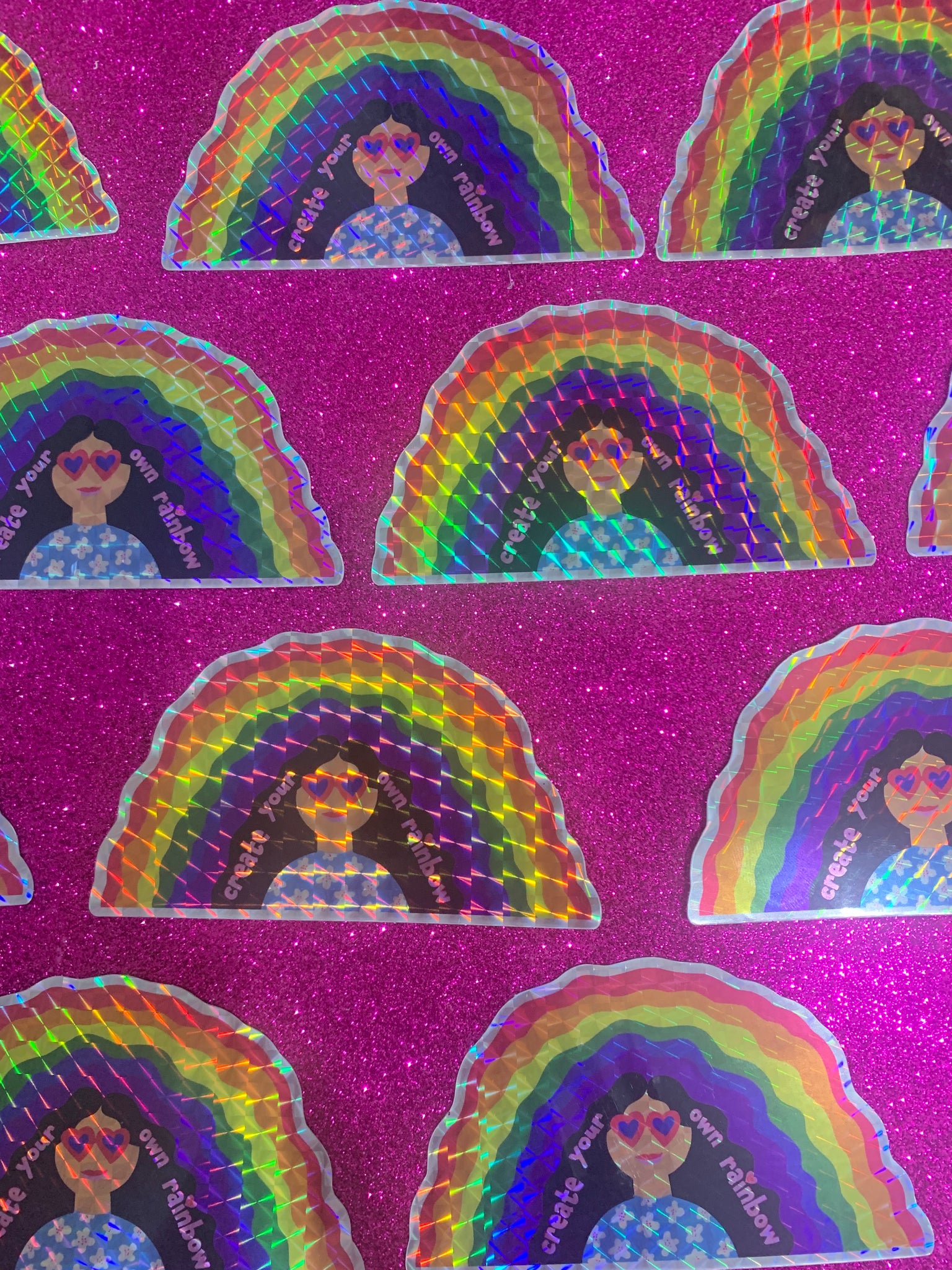 Create Your Own Rainbow prismatic sticker