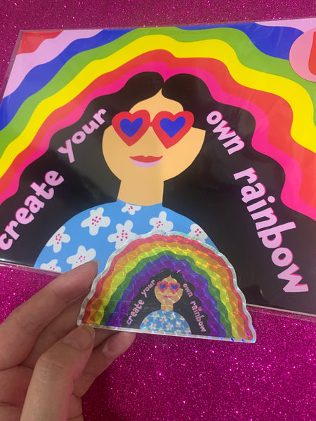 Create Your Own Rainbow prismatic sticker